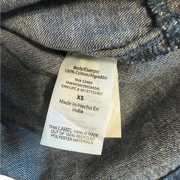 Dark Blue Denim Short-Sleeve Jumpsuit - Picture 4 of 7